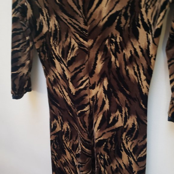 Betsey Johnson Vintage 90s Velvet Tiger Dress - Picture 5 of 7